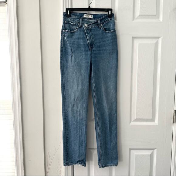 Abercrombie & Fitch Denim - Abercrombie 90s Straight Ultra High Rise Denim Jeans Criss Cross Waist 25 R